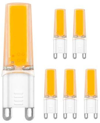 TZHILAN G9 ED Lampen 3W Entspricht 30W Halogenlampen Energiesparende Glühbirnen Warmweiß 3000K AC 230V Nicht Dimmbar für die Innenbeleuchtung, 5er-Pack [MEHRWEG]