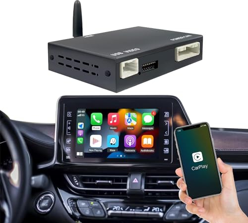 KAOLALI Carplay Inalámbrico Retrofit Kit Decoder Compatible para Toyota Auris/CHR/Avensis/RAV4/Avensis/Yaris/Verso 2014-2019 con Touch2 & Entune 2 soporta CarPlay Android Auto Mirror Link Memoria USB