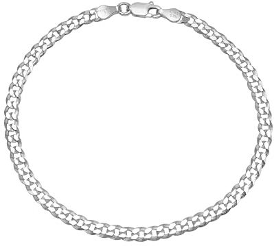 TAIPAN Silberarmband 4mm breite Flach Panzerkette - hochglanzpoliert echt 925 Sterlingsilber Armband für Ihn für Sie als Geschenkidee (21)