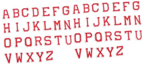 NUOBESTY 52-Teiliges Set Alphabet Bügelflicken dekorative Patches Beschläge für Rollos Hut-Patch weihnachtsdeko Patches nähen schwarze und weiße Klebeflecken Uniformen Banner Applikationen