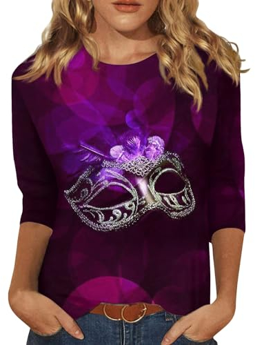 Mardi Gras Outfit Mardi Gras Karneval Shirt Damen Langarm Karneval Shirt Damen Köln Faschingskostüme Damen REH Karneval Shirt Clown Karneval Shirt Rot Weiß Faschingskostüme Damen Grosse