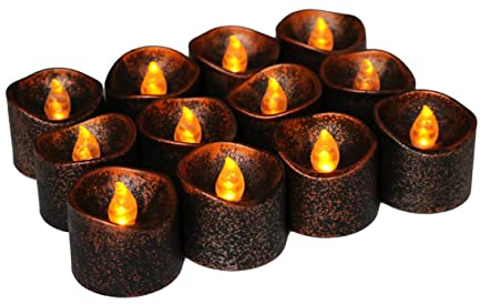 Veemoon 4 Pcs Tea Light Flameless Tea Pot Strainer Replacement Tea Lights Candles Flameless Candle Yellow Lamp Candle Ashtray for Outside Candle Lamps Cute Rest Tea Candle Electronic