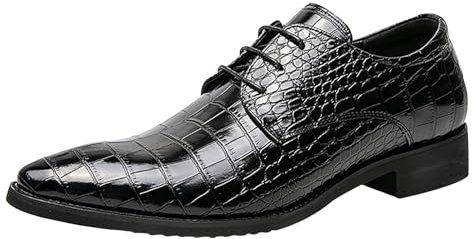 Scarpe in pelle di serpente modello di pelle di serpente scarpe da uomo in pizzo opaco Chelsea stivali per uomo nero marrone formale scarpe da sposa scarpe da lavoro carino Oxford scarpe, Nero , 43.5