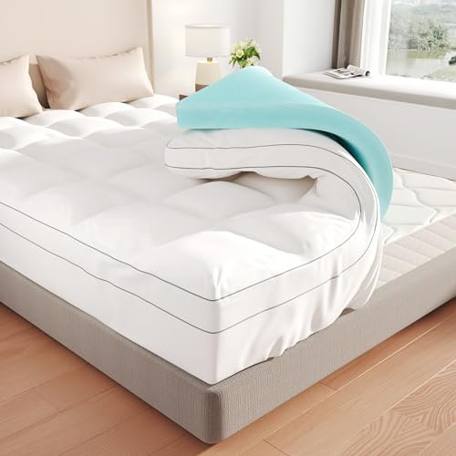 Aivermeil Matratzen Topper 90x200cm H3 Gel Memory-Schaumschicht mit Waschbarem Flauschigem Bezug 10CM Höhe Matratzentopper mit Gel Memory Foam für Boxspringbett Wohnwagen Schlafsofa