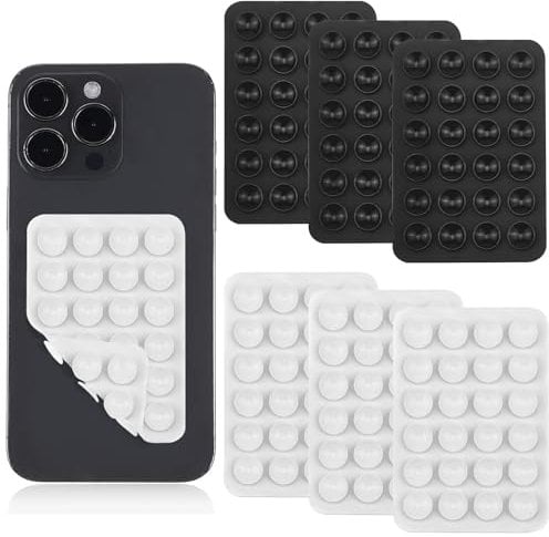 Bettinay 6PCS Double Silicone Suction Phone Case for Iphone Android, Sticky Smartphone Holder