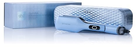 ghd Duet Style - Estilizador de aire caliente 2 en 1 en azul helado con estuche de tocador de lujo helado, de húmedo a seco, alisadores de cabello y secador de pelo en una sola herramienta, sin daños