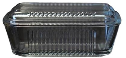 HUNTFF Mantequillera Mantequillera de Cristal con Tapa. Caja de Almacenamiento Transparente para Pasteles de Mantequilla de Frutas. La Caja de Mantequilla es para Almacenamiento de Familiares y ami