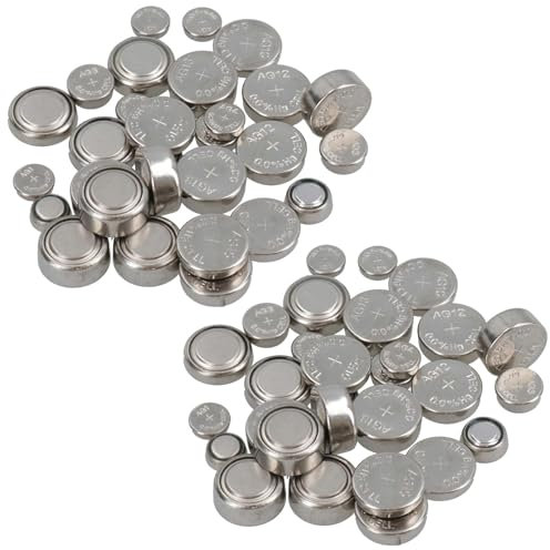 AB Tools Lot de 60 piles bouton alcalines AG1 - AG13 pour montres et calculatrices