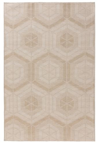 benuta Nest Teppich Bronco - Creme 140x200 cm - Kunstfaser - Outdoor geeignet - Rechteckig & im Style: Geometrisch, Minimalistisch - Pflegeleicht für Wohnzimmer Schlafzimmer