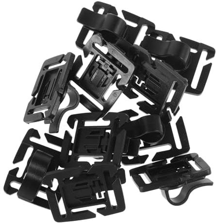Yardwe 10pcs Outdoor Water Bag Tube Clamp Scuba Gear Pipe Tape Hook Water Bottlr Water Pouch Pipe Clamp Outdoor Accessories Water Bottle Clothing Clips Tube Fixture Holder Plastic Black