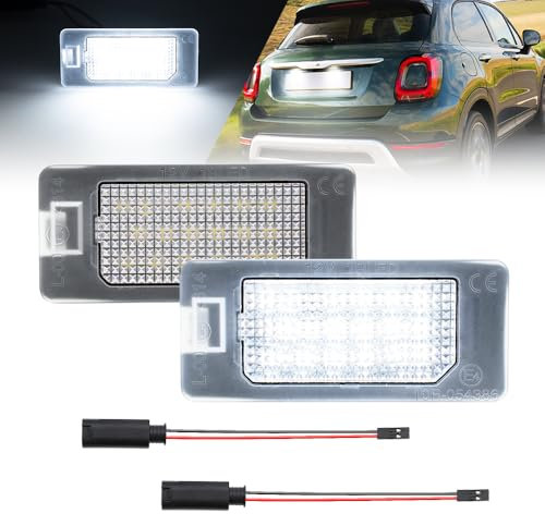 NSLUMO Kennzeichenleuchte LED für Fi.at 500X/500e 2020-2024 & Alfa Romoe Tonale - Canbus Fehlerfrei, Heckkennzeichenleuchten 6000K Weiß SMD, Ersatzheckleuchte