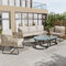 Salon de Jardin Exterieur 5 Meubles avec 1 canapé Trois Places et 2 canapés Simples et 2 Tables Basses, Meubles de Balcon en Fer galvanisé et Corde pour Plein air Jardin Balcon, Beige