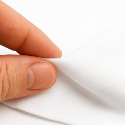 Baumwollstoff Meterware Weiß 160 cm breit (120 g/m²), 100% Baumwolle, OEKO-TEX® Standard 100 – Atmungsaktiver Nähstoff für DIY, Masken, Gardinen & Heimtextilien