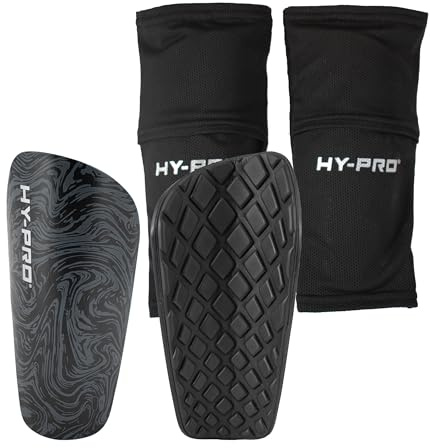 Hy-Pro Shin Pads With Football Socks - Breathable & Secured Elastic Shin Pad Socks For Players, No-Strap Design for Secure Protection
