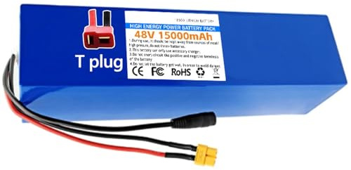 Batterie Lithium-ION pour Vélo Électrique 48V Batterie Lithium Scooter Électrique 13S3P 15Ah pour Moteur de Electric Scooter Ebike Bicycle 100W-1000W T Plug,48V 15Ah