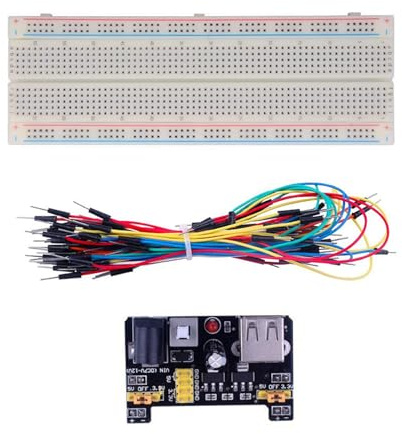 Jazuaiao 3.3V / 5V MB102 Breadboard Power Module MB102 830 Points Solderless Prototype Bread Board Kits +65 Flexible Wires Breadboard with Wires