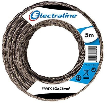 Electraline 16807 Cavo Tessile FRRTX, Sezione 3G0.75 mm, 5 mt, Marrone