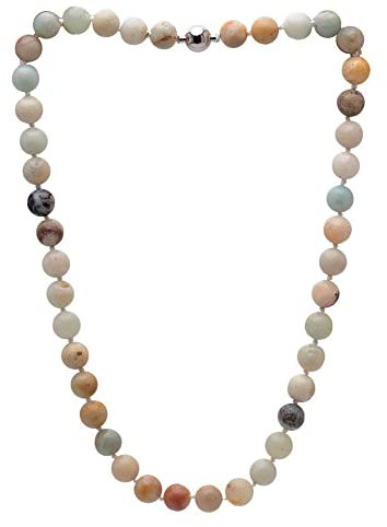 Treasurebay FAB 10mm Gemstone Necklace Length 48cm/19 - Women, Girl Gemstone Necklace (Amazonite)