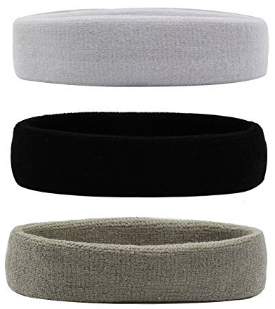HANERDUN Sport Stirnband Damen Herren Schweißbänder Kopf Stirn Frottee Kopfband Sport für Laufen Fahrrad Joggen Tennis Fußball