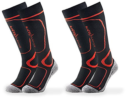Black Crevice Skisocken 2 Paar Black/Red, 43-46 Chaussettes de Ski Hommes, Noir/Rouge