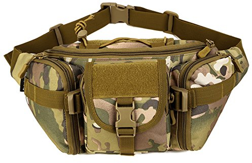 Tactical Waist Pack tragbar Fanny Pack Outdoor Army Hüfttasche Military Taille Pack für Radfahren Camping Wandern (CP Camouflage)