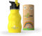Gourde Enfant Inox 350 ml - Jaune I Bouchon Anti-Fuite avec Paille et Poignée pour Enfants I Gourde Anti Fuite Enfant avec Paille I Bouteille d’Eau Inox Écologique I Idéal Boîte à Lunch ou Cadeau
