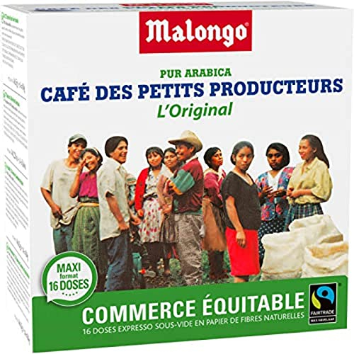 Malongo Doses de café expresso pur arabica, Commerce Equitable L'Original - Les 16 doses, 104g