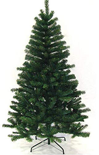 Classic Artificial Realistic Natural Branches Pine Christmas Tree Xmas Green-Unlit 4FT, 5FT, 6FT,7FT (Green, 5ft with metal stand)