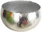 Leaf Large Curved Edge Hammered Metal Bowl, Silver, 32 x 20 cm