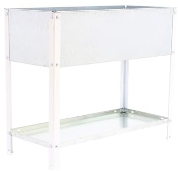 Simon Rack Huerto Urbano Metálico, Agujeros Drenaje, Capacidad 140 L, 850x900x600 mm, Huerto Terraza Exterior, Blanco/Galva -Simon Garden