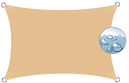 Flei Sun Shade Sail 2.5x2.5m Cream color, Awing Triangle Canopy, Sunscreen Durable Waterproof, for Deck Patio Pergola Backyard Outdoor