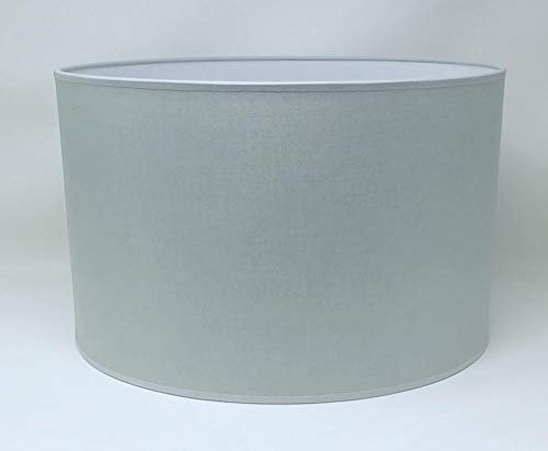 Zylinder Lampenschirm Baumwolle Stoff handgefertigt für Deckenleuchte, Tischleuchte, Stehlampe (Grau, 30 cm Durchmesser 20 cm Höhe)
