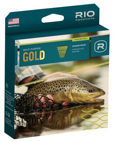 Rio Premier Gold Fly Line, Easy to Cast Flies from Size 2 to 22, Ultimate All-Around Fly Line with Ultra-Slick Performance, Melon/Gray Dun, 90ft, WF5F
