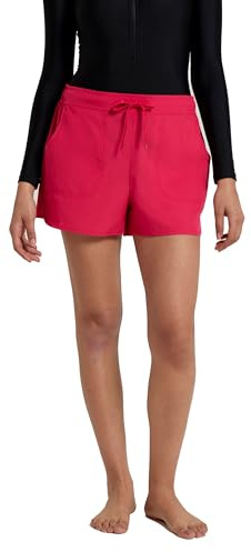 Mountain Warehouse Womens Stretch Long Boardshorts - Lightweight Ladies Swim Shorts, Stretchable Summer Swimsuit, Quick Dry Bathing Suits -for Swimming, Poolside, Diving Coral 10