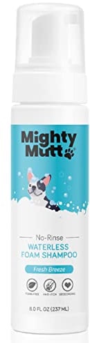 Mighty Mutt Hypoallergenic Waterless Shampoo For Dogs | Dry Shampoo For Dogs | Waterless Foam No Rinse | Anti-Itch, Soothing And Deodorizing | 8Oz
