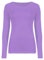 Hamishkane Ladies Long Sleeve Round Neck Plain Casual Basic Stretchy Fitted Womens T-Shirt Top Lilac