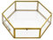 Hipiwe Goldfarbene Glas-Box, Schmuckschatulle, sechseckig, groß, Schmuck-Organizer, Vintage-Hochzeitskartenbox, Andenken-Geschenkbox, dekorative Box, Schmuckkästchen, Ohrringe, Halskettenaufbewahrung