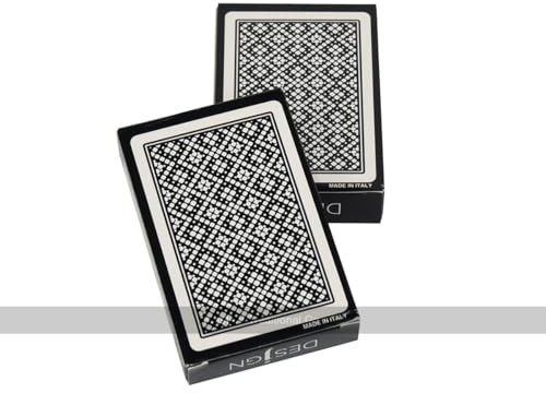 Desjgn (J Design Classic Matrix 100% Plastic Playing Cards (Black, Bridge Size, Regular Index)