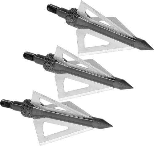 Umarex NXG Broadhead 2, 3er-Set messerscharfe Stahl-Jagdspitzen, 71,6 mm für alle NXG-Pfeile mit Schraubspitze