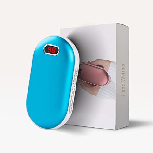 OHLGT Wiederaufladbarer Handwärmer, 10000mAh Handwärmer, schnelle Erwärmung für 10 Stunden im Winter, stilvolle Form, geeignet für Männer und Frauen, Camping, ein warmes Geschenk (Blau)