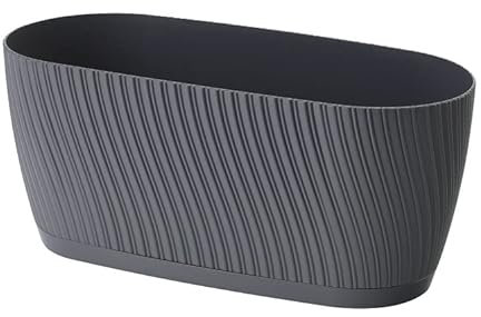 Blumentopf Mika 27 mit Untersetzer | Anthrazit