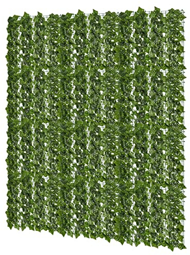 Sonnewelt Künstliche Efeu Süßkartoffelblatt Hecke Sichtschutz,Efeu Sichtschutz 100 * 300cm,Sichtschutzzaun, Rolle,Efeublätter eignet Sich perfekt für Terrassenbereiche im Freien