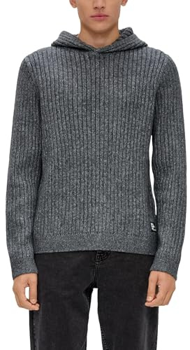 QS Strick-Hoodie mit Rippstruktur