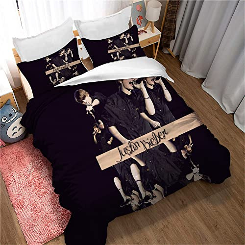 Bettbezug Justin Bieber Singer Und 2 Kissenbezüge 63 X 63 cm, 100% Baumwolle, Fadenzahl 57, Ökotex-Zertifiziert – Natur, Reisen (Bild 03,135 x 200 cm)