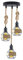 DC VOLTAGE 3 Light Rope Pendant Ceiling Light Industrial Metal 16 cm Cage Shade with E27 Holders, 95 cm Adjustable Cable Rustic Hanging Light Fixture for Dining Room, Kitchen, Bar