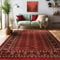 SIMPEX Orientalischer Teppich Wohnzimmer, Schlafzimmer, Esszimmer, Läufer, Flur Boho Teppich Kurzflor Weich 12 mm Carpet Orient, Rot, 120 x 170 cm