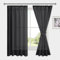 DWCN Voile Gardinen mit Kräuselband Vorhänge Leinenoptik 2 Stücke Gardine Weiß Wohnzimmer, Durchsichtige Gardinen, Schwarz,175x140cm (Höhe x Breite)