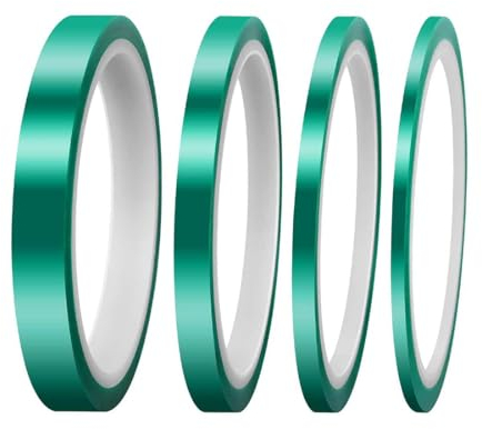 JOCXZI Heat Resistant Tape - 4 Pack of 108 Feet, Heat Tape for Sublimation, Heat Resistant Temperature Tape for Electronics, Printing, DIY Crafts (3 mm, 5 mm, 8 mm, 12 mm x 33 m)