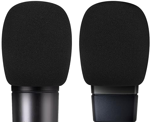 Musiin Microphone Foam Windscreen Compatible with AKG P120, P220, P420, P820, C3000, C414 XLS, C414 XLII Microphone Antipop Foam Cover, Sponge Foam Filter, Mic Wind Cover (Black) 2 Pack