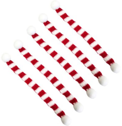 Gatuida 5stücke Weißer Strickschal Weihnachtsschal Schal Stricken Schal Rot Weiß Warmer Gestreifter Weihnachtsdekoration